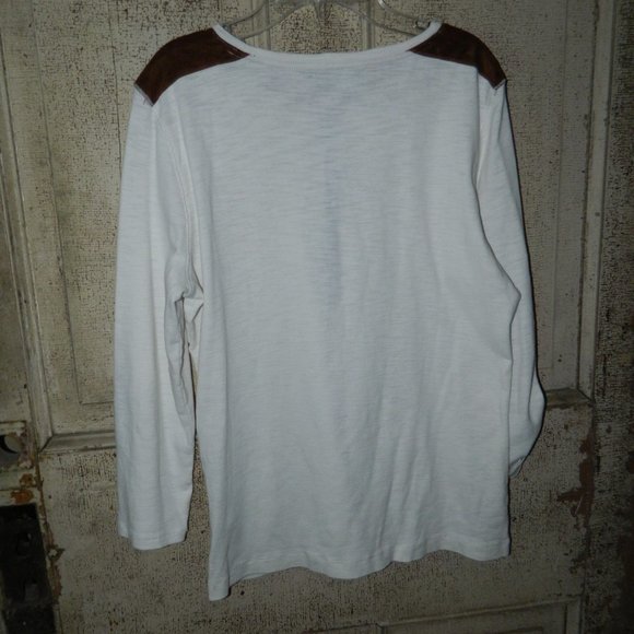 5/$25 Lauren Ralph Lauren Henly Top with Faux Suede Accents Size XL (CC-54) - Picture 5 of 5